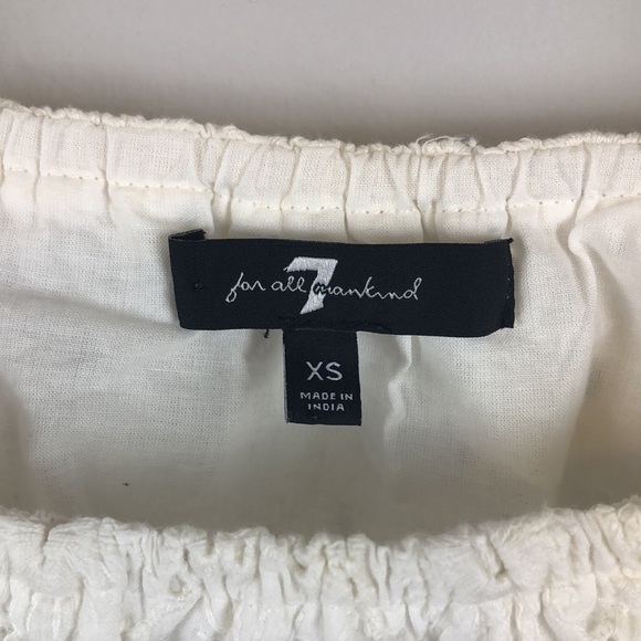 7 For All Mankind Eyelet Lace Embroidered Crop Top White Tank Top Size XS EUC - Picture 5 of 16